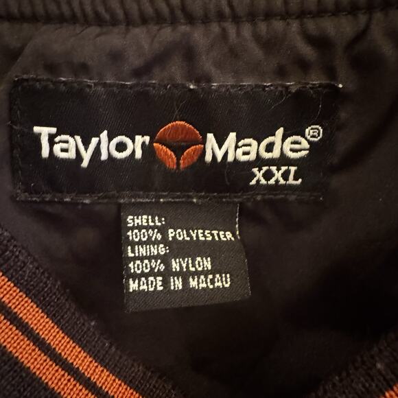 TaylorMade Golf Pullover Jacket XXL Black Orange Logo Windbreaker Vintage - Picture 9 of 12